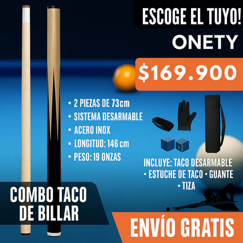 Combo Taco de Billar Onety