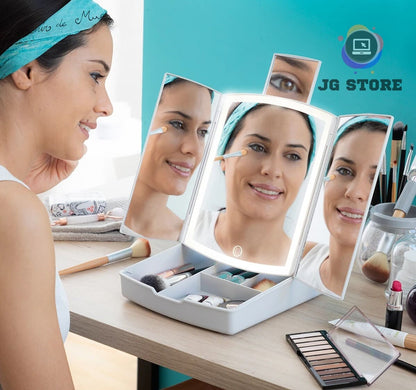Espejo Led Plegable / Organizador de Maquillaje