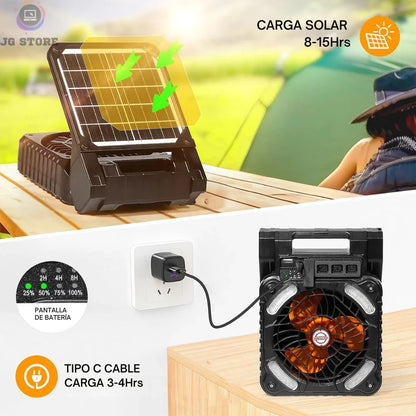 AeroSun Ventilador solar recargable