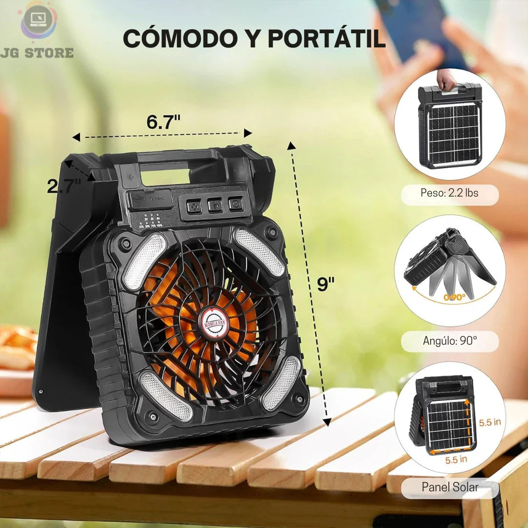 AeroSun Ventilador solar recargable