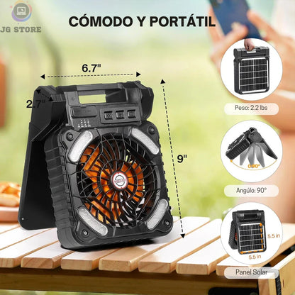 AeroSun Ventilador solar recargable
