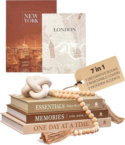 JULZEN Libros decorativos de lino