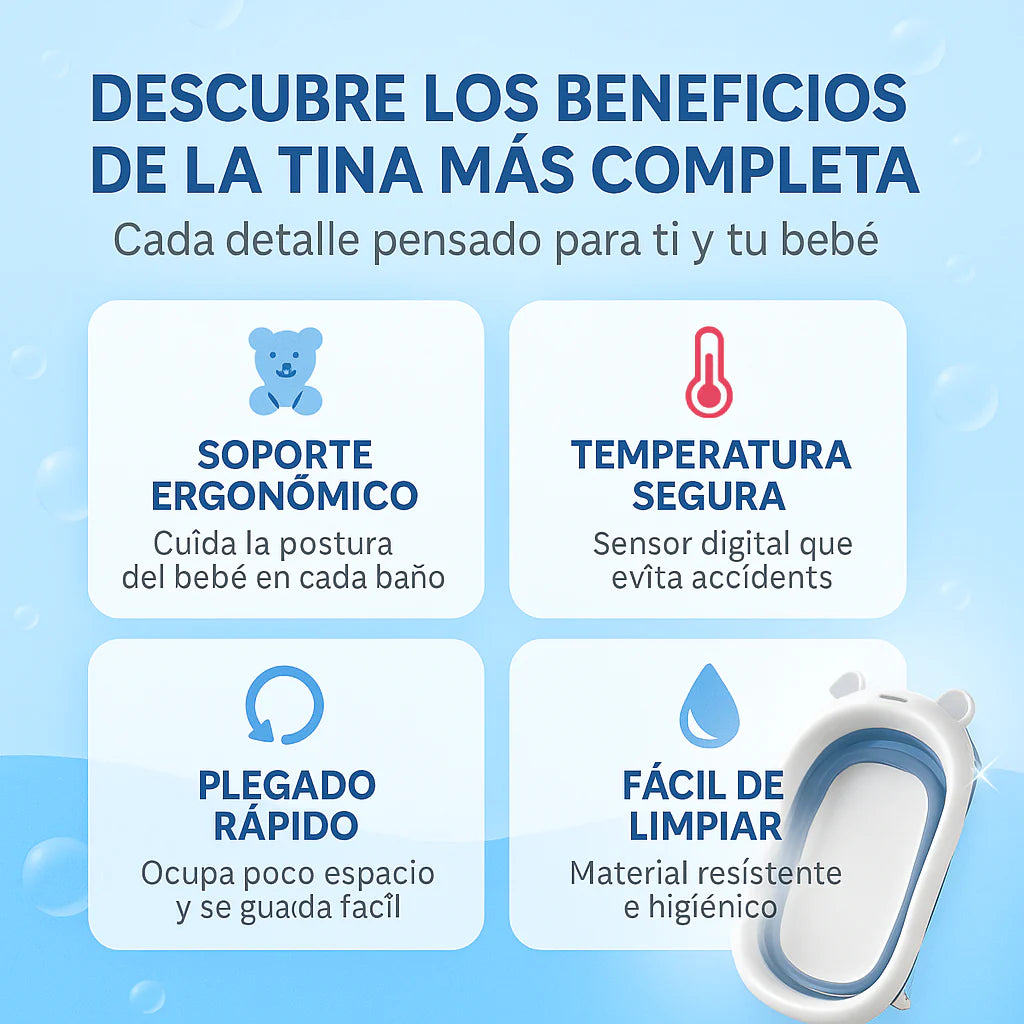 Babyshower™ Bañera plegable con termómetro + regalo especial