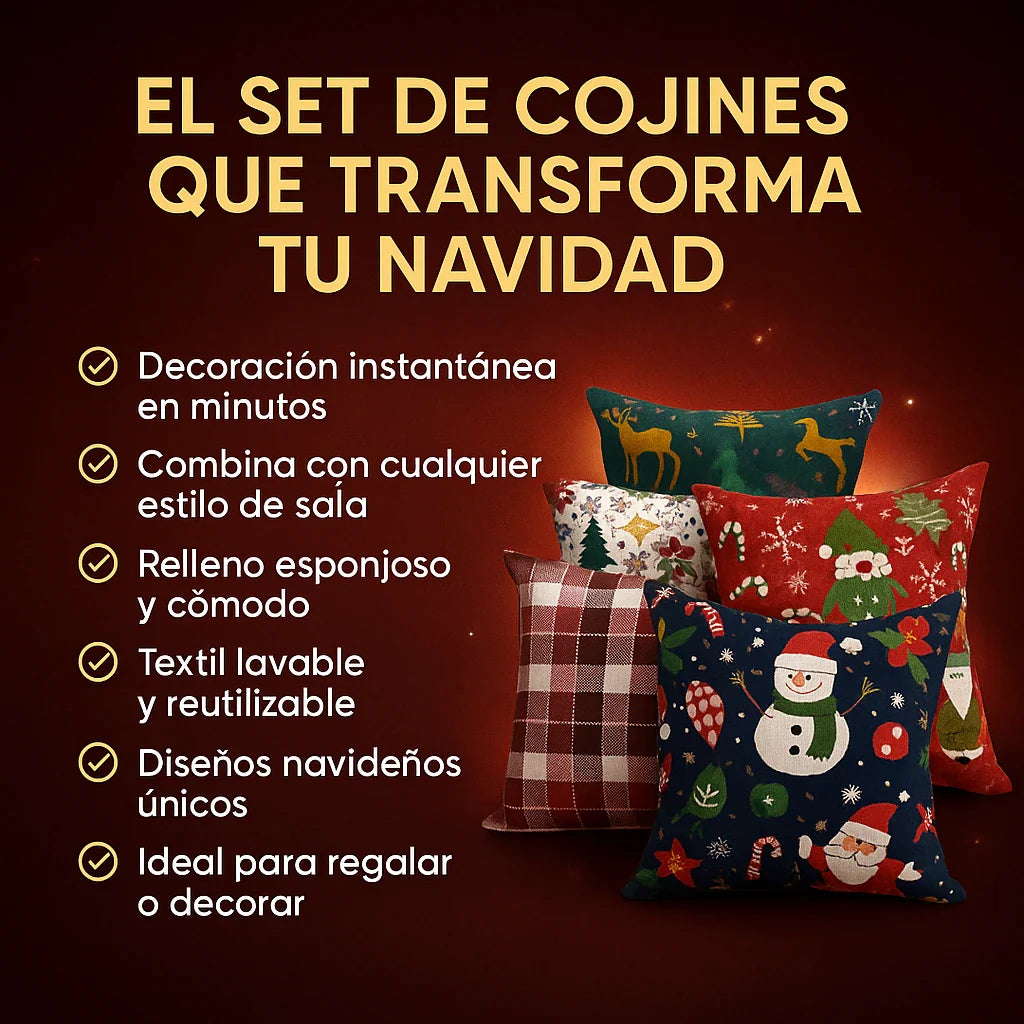 Set Cojines navideño x5