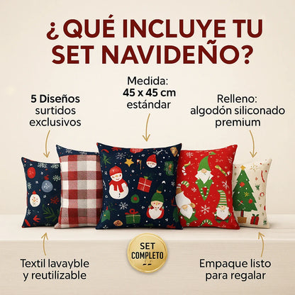 Set Cojines navideño x5