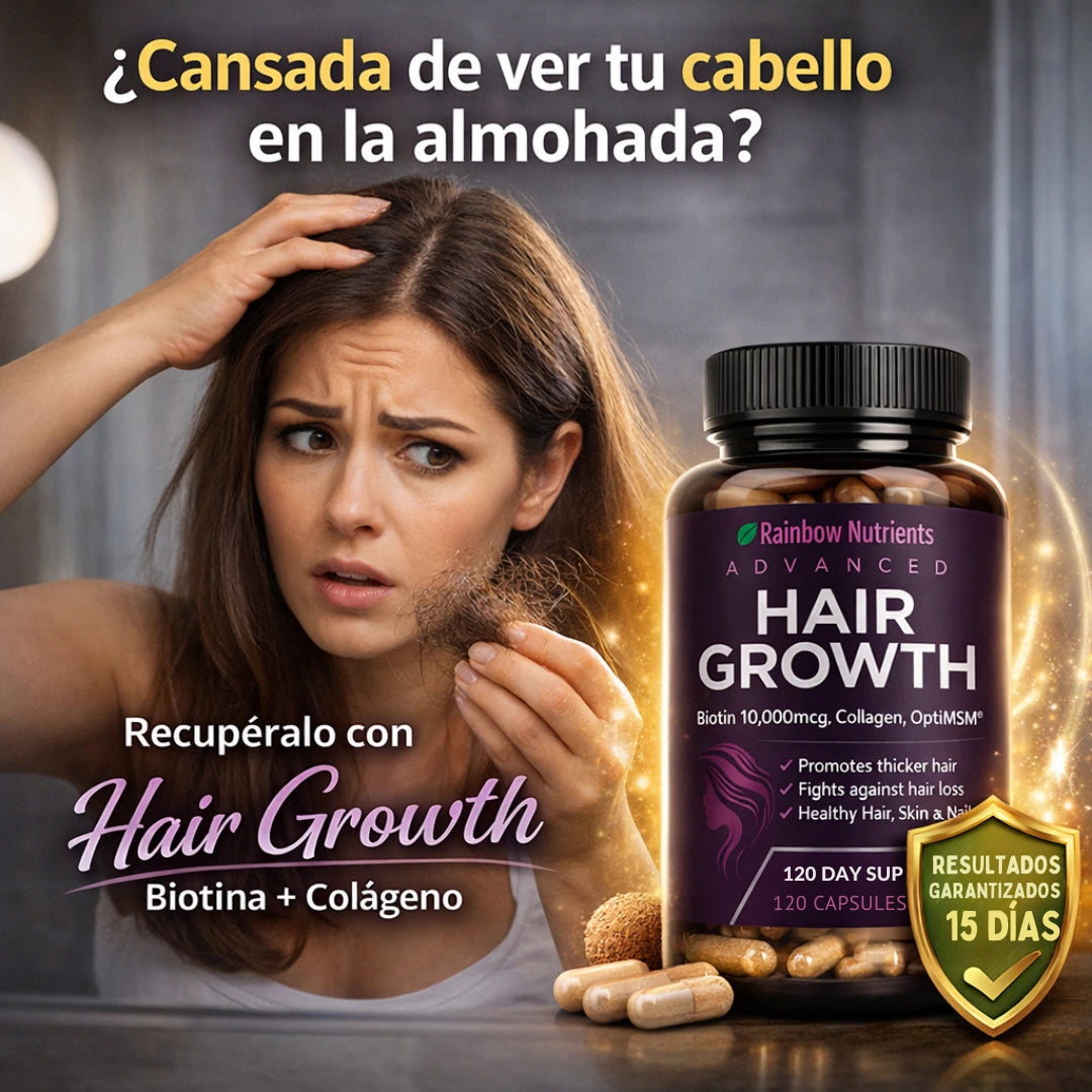 Hair Growth 120 capsulas - Compra 1 y recibe 2 - tratamiento 6 meses