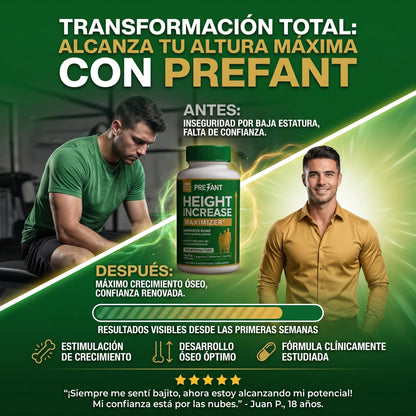 Height Increase 150 cápsulas - Empieza a crecer en 30 días