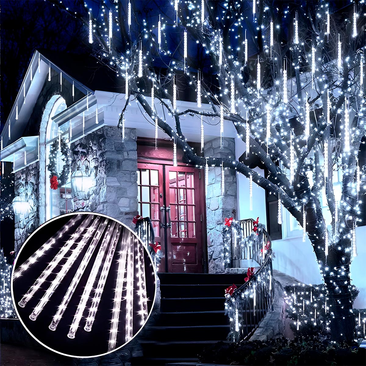 Luces Navideñas de Lluvia de Meteoros