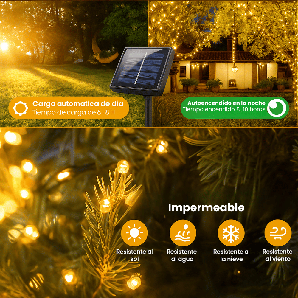 SolarLight - Luces Solares Navideñas - Compra 1 y lleva la 2 gratis