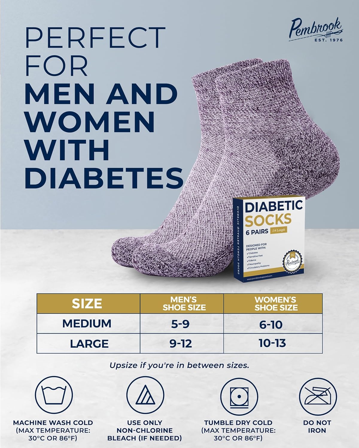 Confort™  Medias para Diabéticos X3